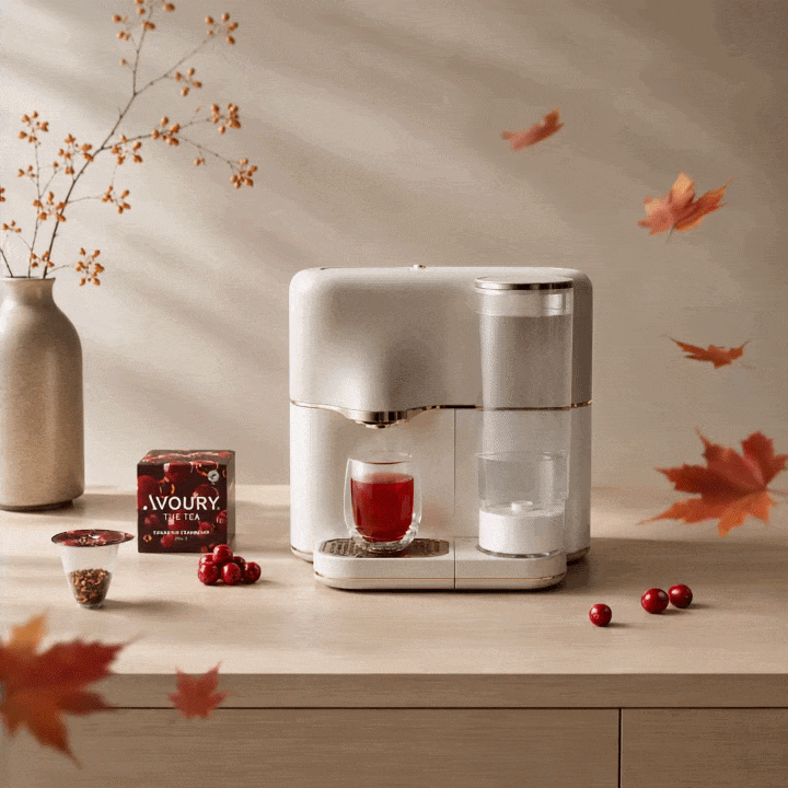 Leaves next to a freshly brewed glass oftea 